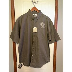 NWT Tri-Mountain X Harley Davidson Button Up Short Sleeve Teflon Shirt Size LG